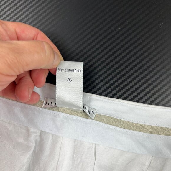 Jillian Jones Wide-Leg Linen Pants Cropped Women’s Sz 12 White Fruit Embroidery - Picture 14 of 15